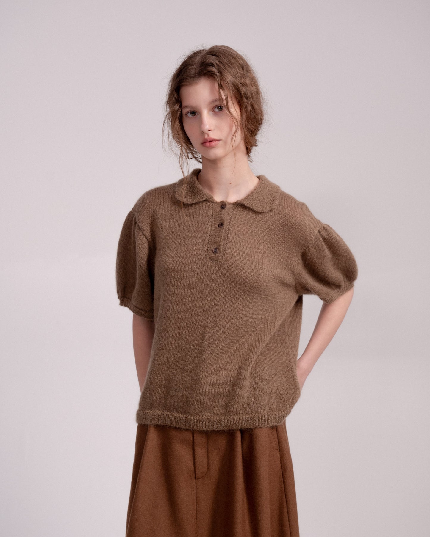 Wool polo sweater
